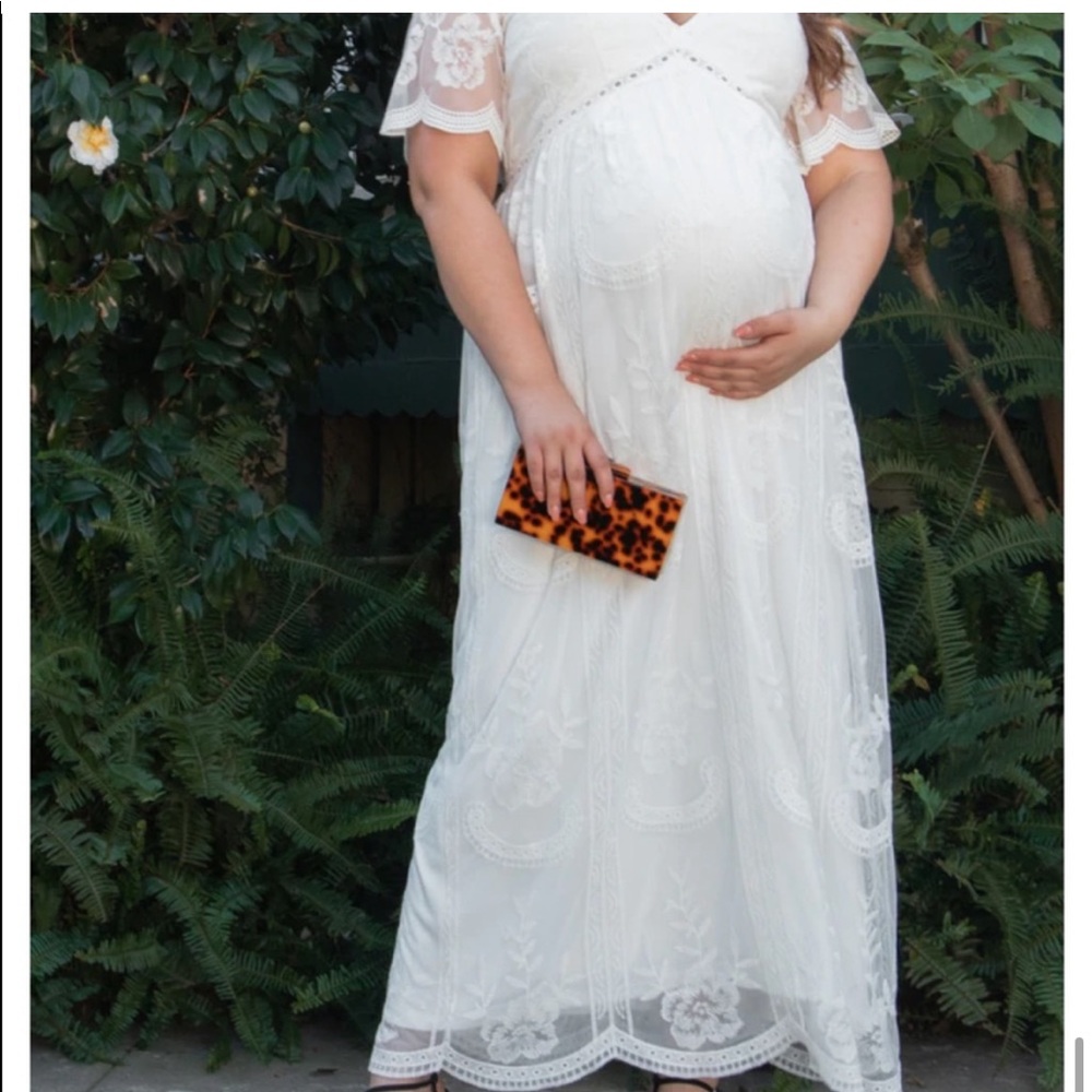 White lace overlay dress wedding or maternity - Picture 6 of 9